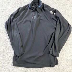 Helly Hansen Sweater Mens Small‎ Black 1/4 Zip Pullover Ocean Power Performance